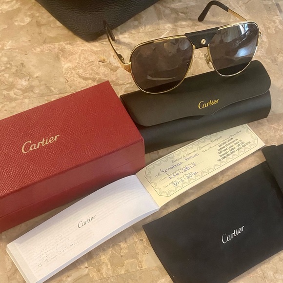 Lunettes authentique Cartier « vintage » couleur Noir,Gold - Picture 3 of 8